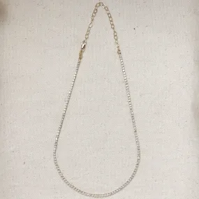 18k Gold Filled 2mm CZ Tennis Necklace