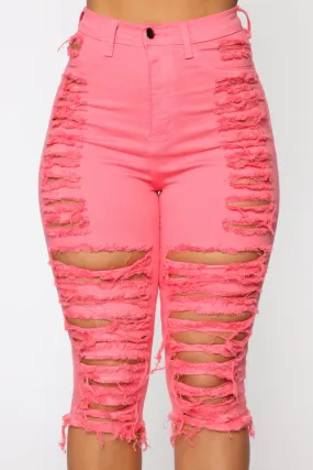 A Little On Edge Shorts - Coral