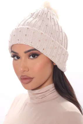 A Little Sparkle Rhinestone Beanie - Nude