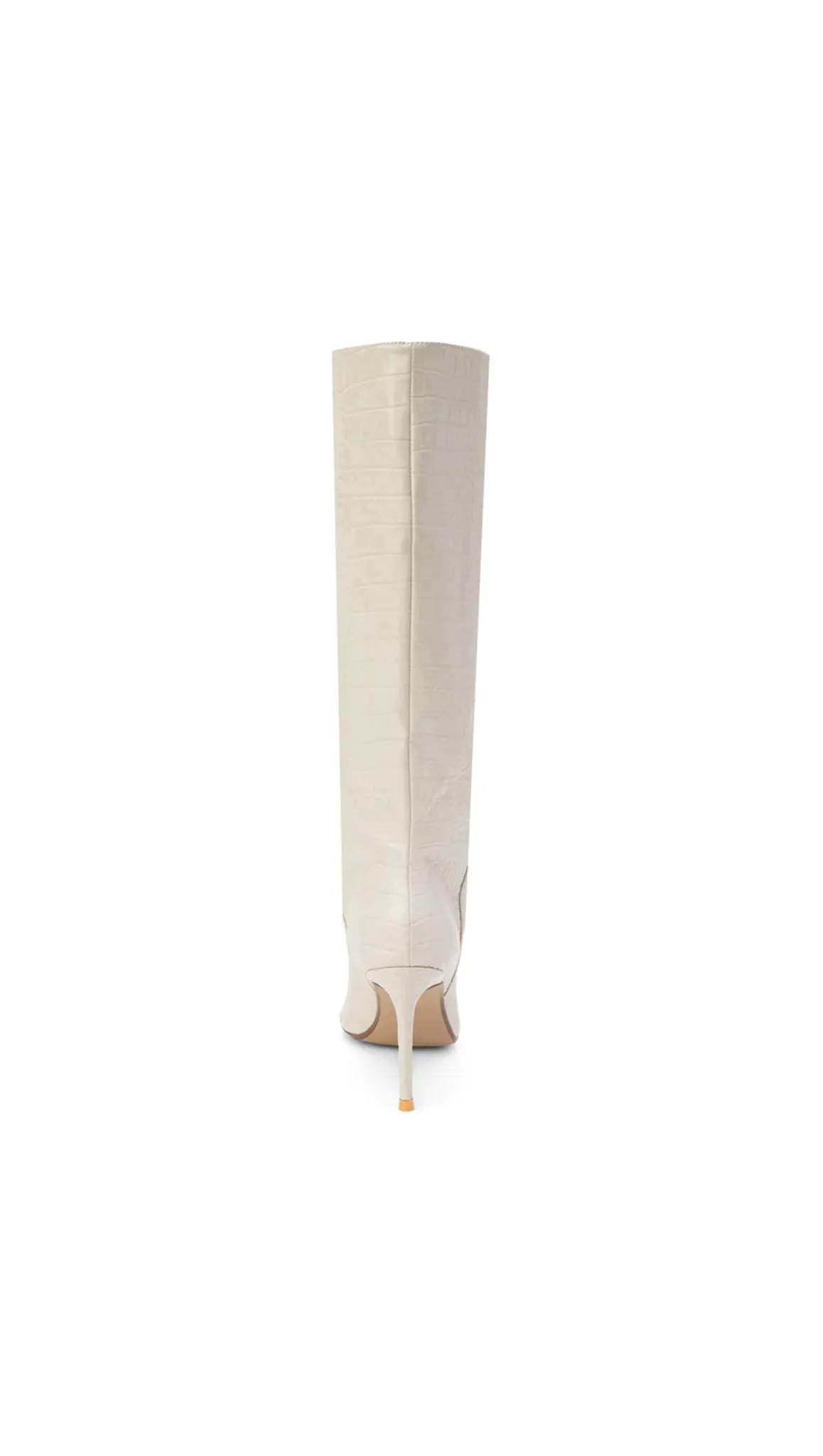 Alina Knee High Boot - White Croc