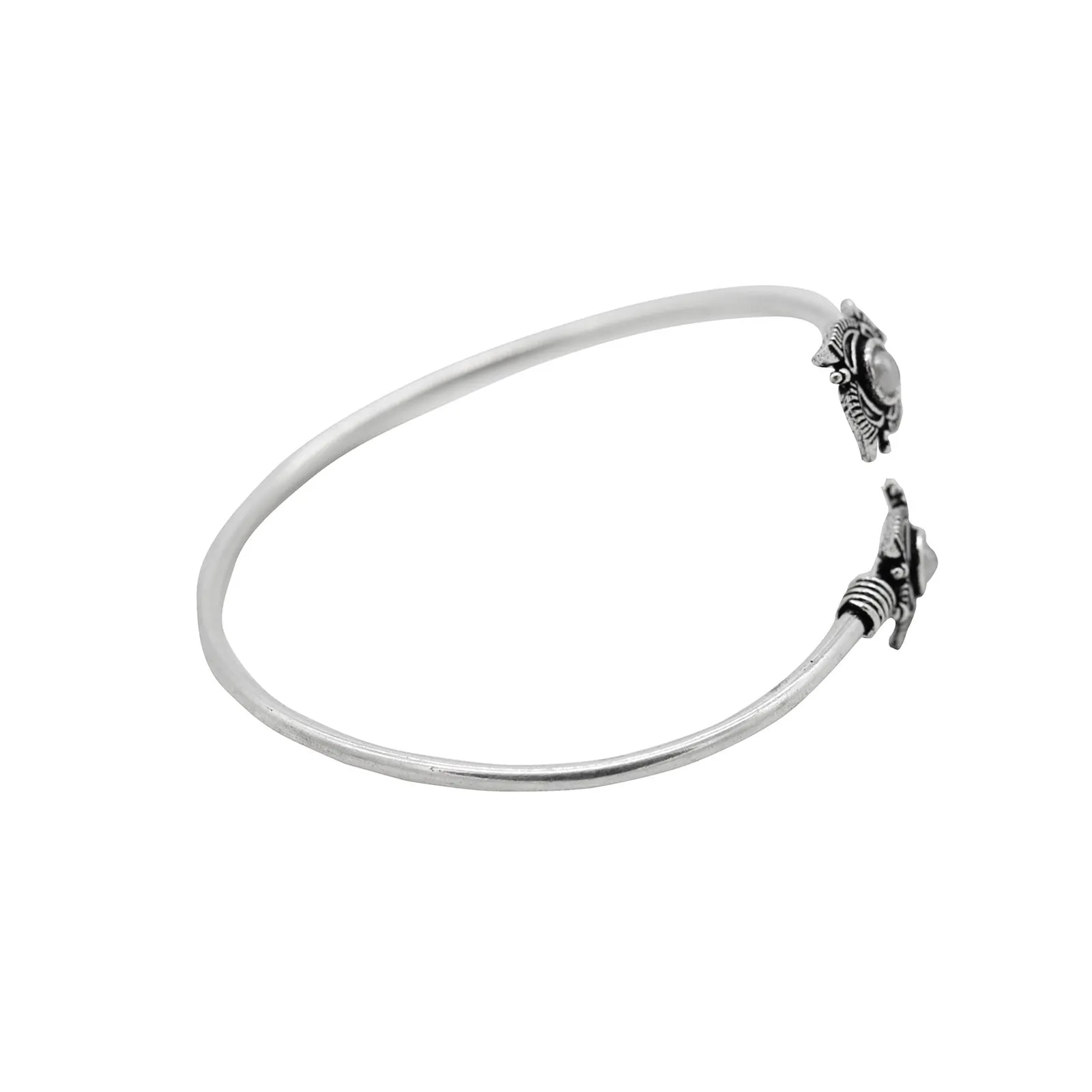 Aparna White Flower Silver Oxidized Bracelet