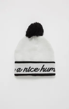 Be A Nice Human Pom Pom Hat