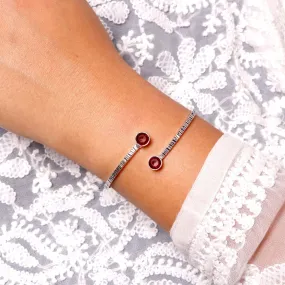 Bhamini Red Silver Oxidized Bracelet