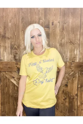 Blue bird in my heart tee