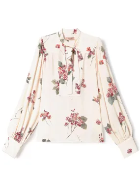 Blusa in crêpe a fiori