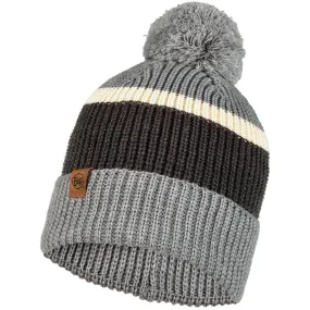 Buff Knitted Beanie - Grey