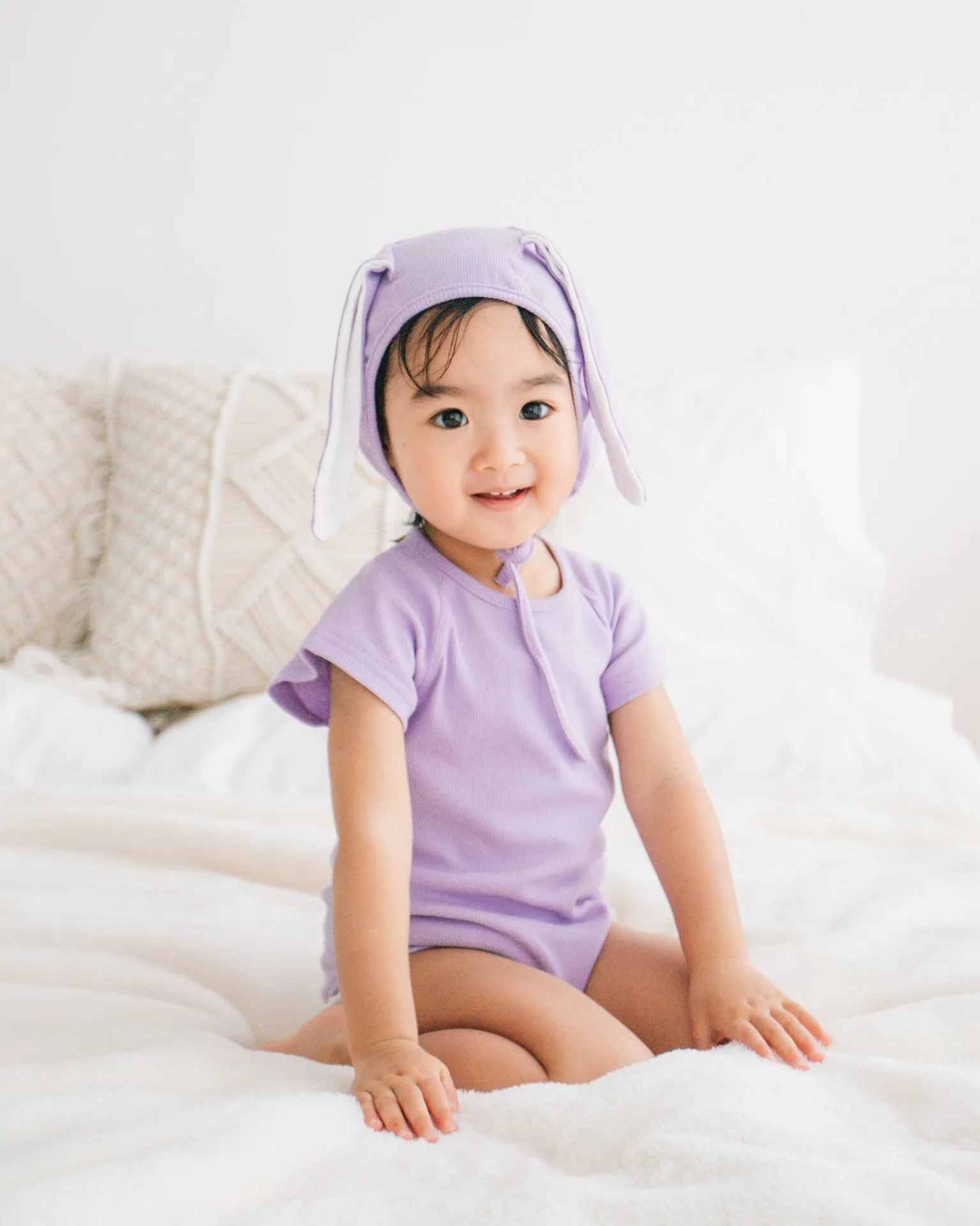 Bunny Romper with Bonnet (Violet)