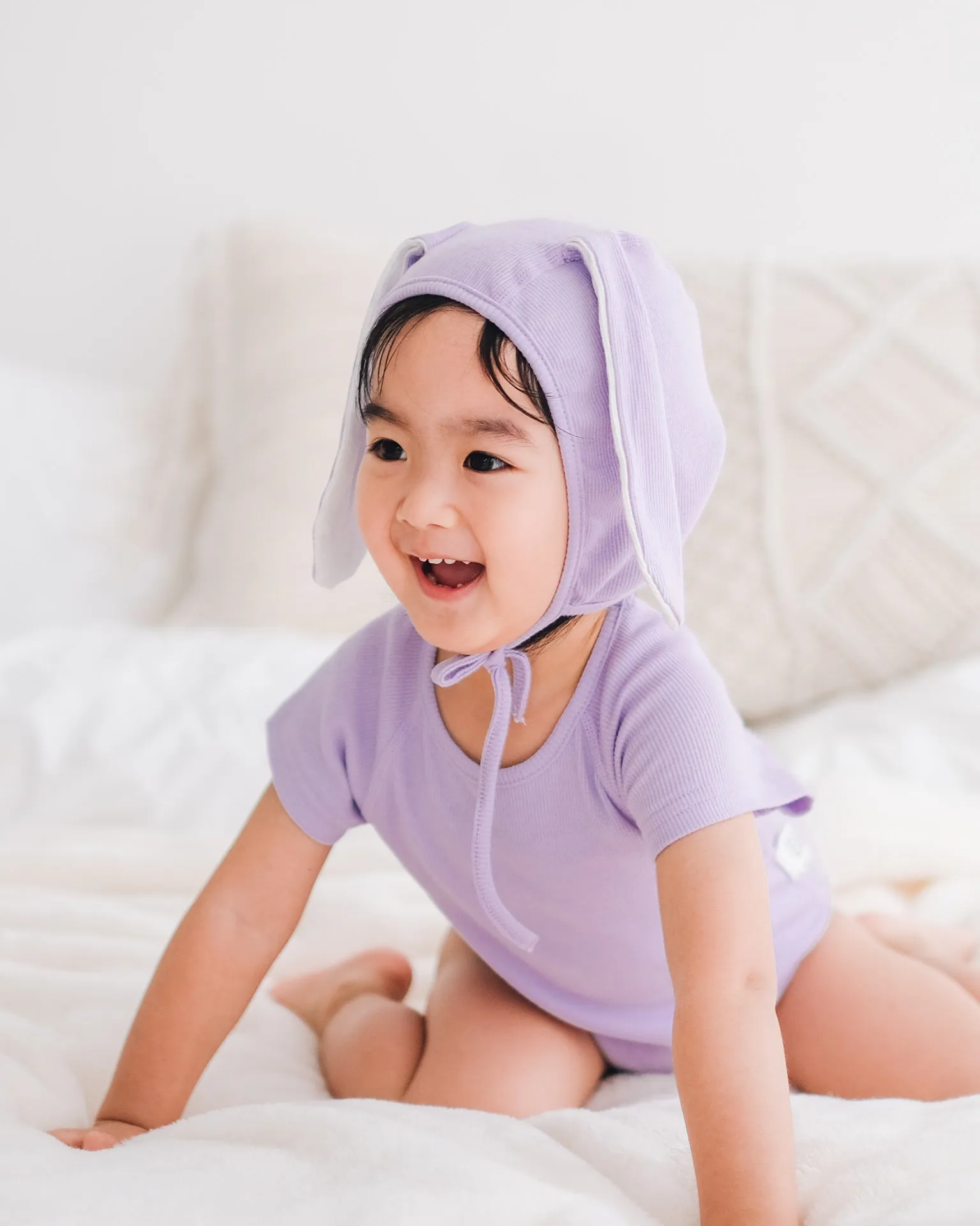 Bunny Romper with Bonnet (Violet)