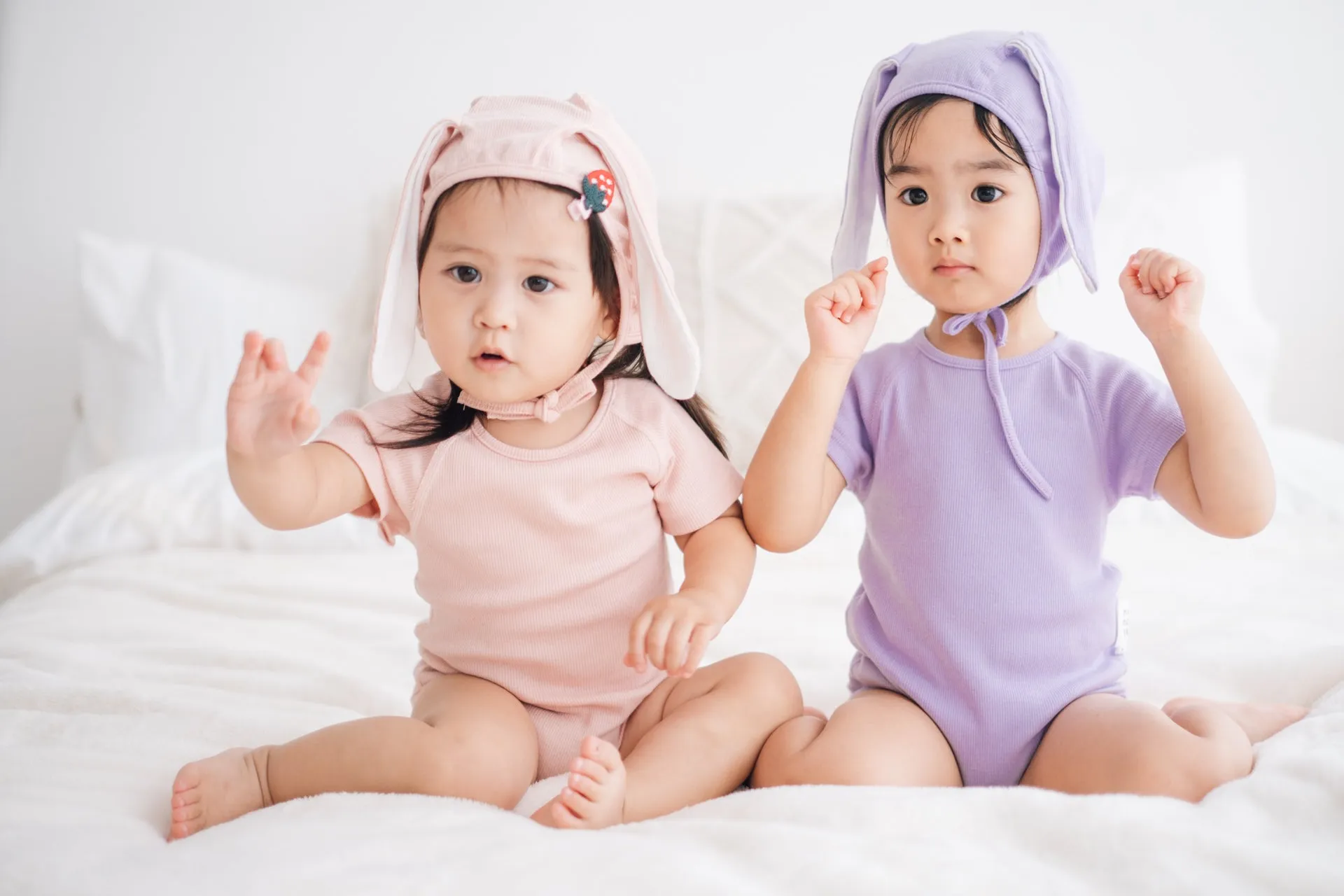 Bunny Romper with Bonnet (Violet)