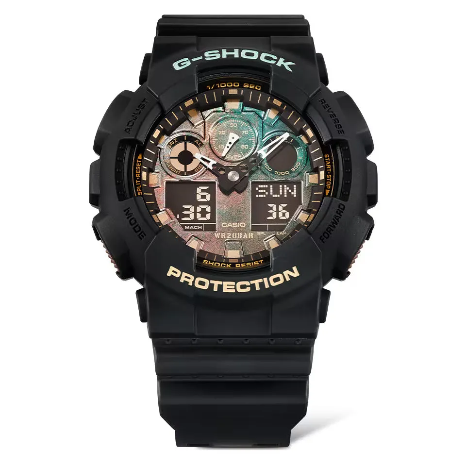 CASIO G-SHOCK GA100RC-1A Black & Rust Color Watch