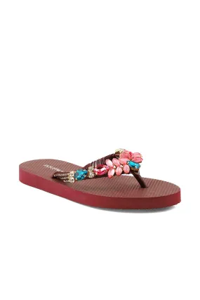 Casual Flip Flop I14128-Maroon