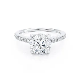 CATALINA - Round Diamond Shoulder Set Platinum 950 Engagement Ring