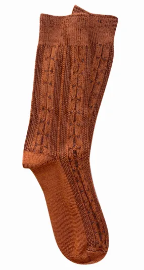 ‘Chunky Cable’ Paprika Merino Wool Socks