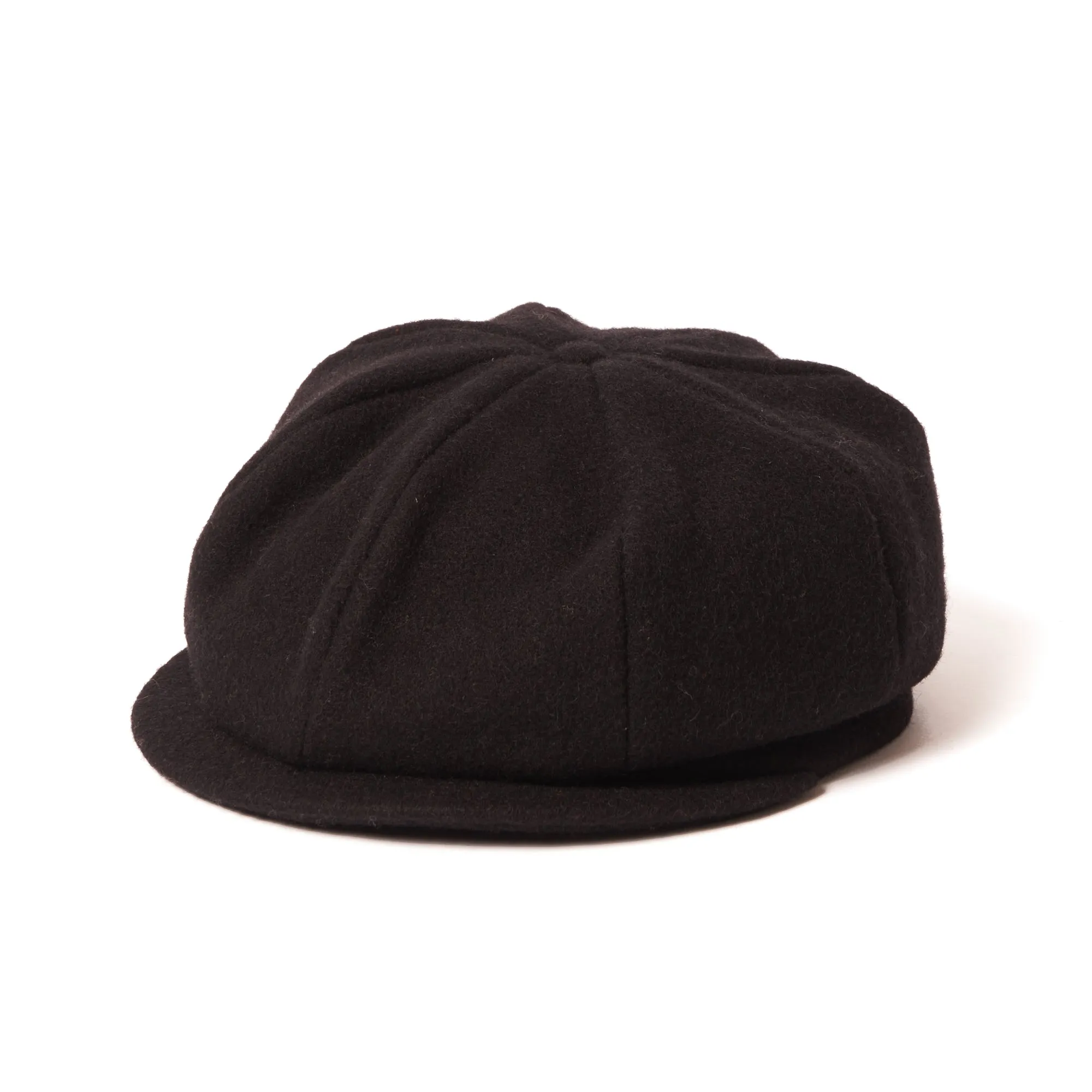 Crown Cap 1-235S Wool News Boy Cap - Black