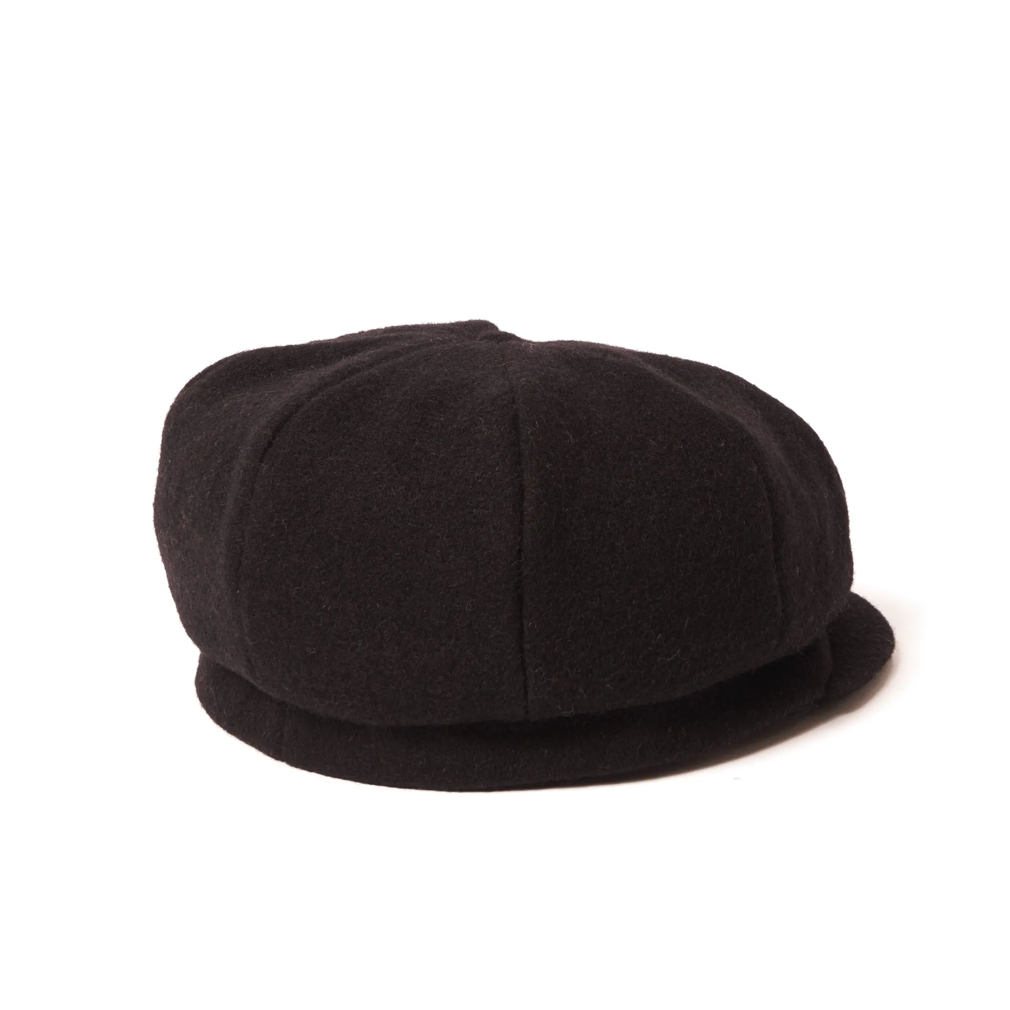 Crown Cap 1-235S Wool News Boy Cap - Black