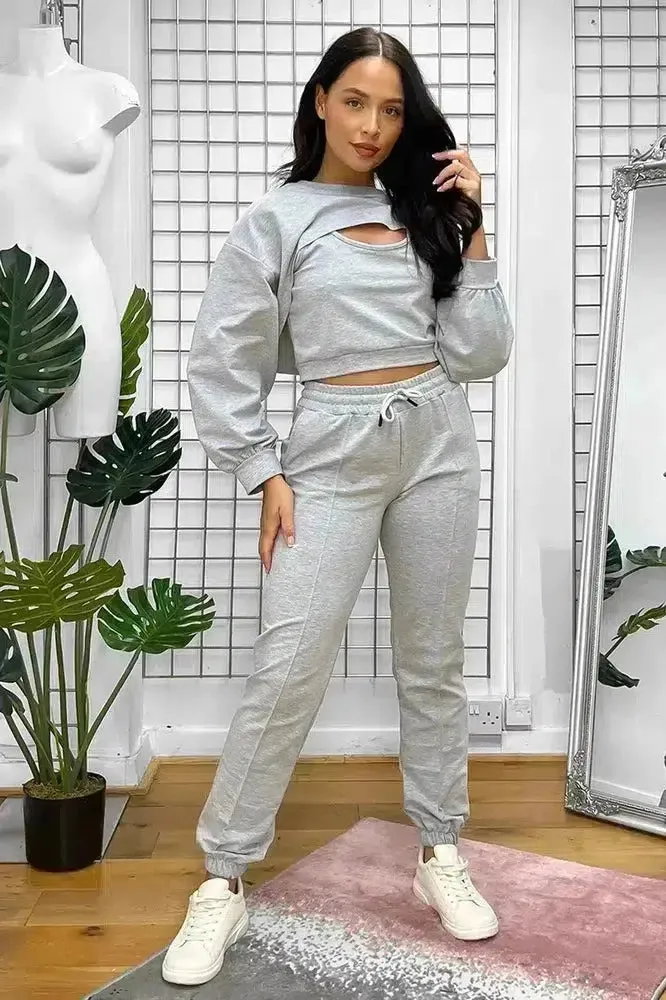 Cut Out Top Three Piece Tracksuit