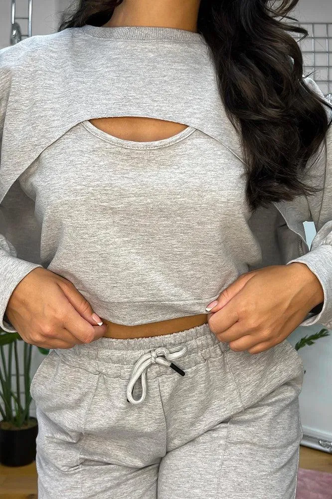 Cut Out Top Three Piece Tracksuit