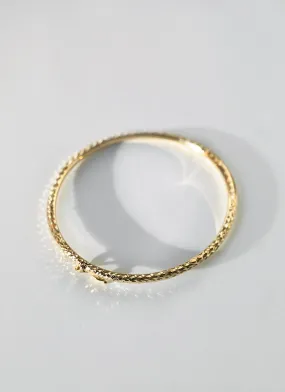 Diamond cut 3mm bangle 14k gold