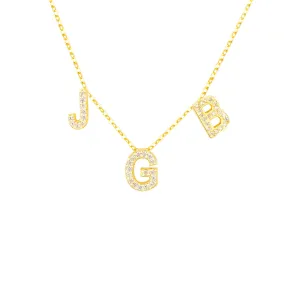 Diamond Triple Initial Necklace