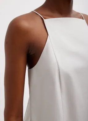 Eco Poplin Cropped Square Neck Criss Cross Tank