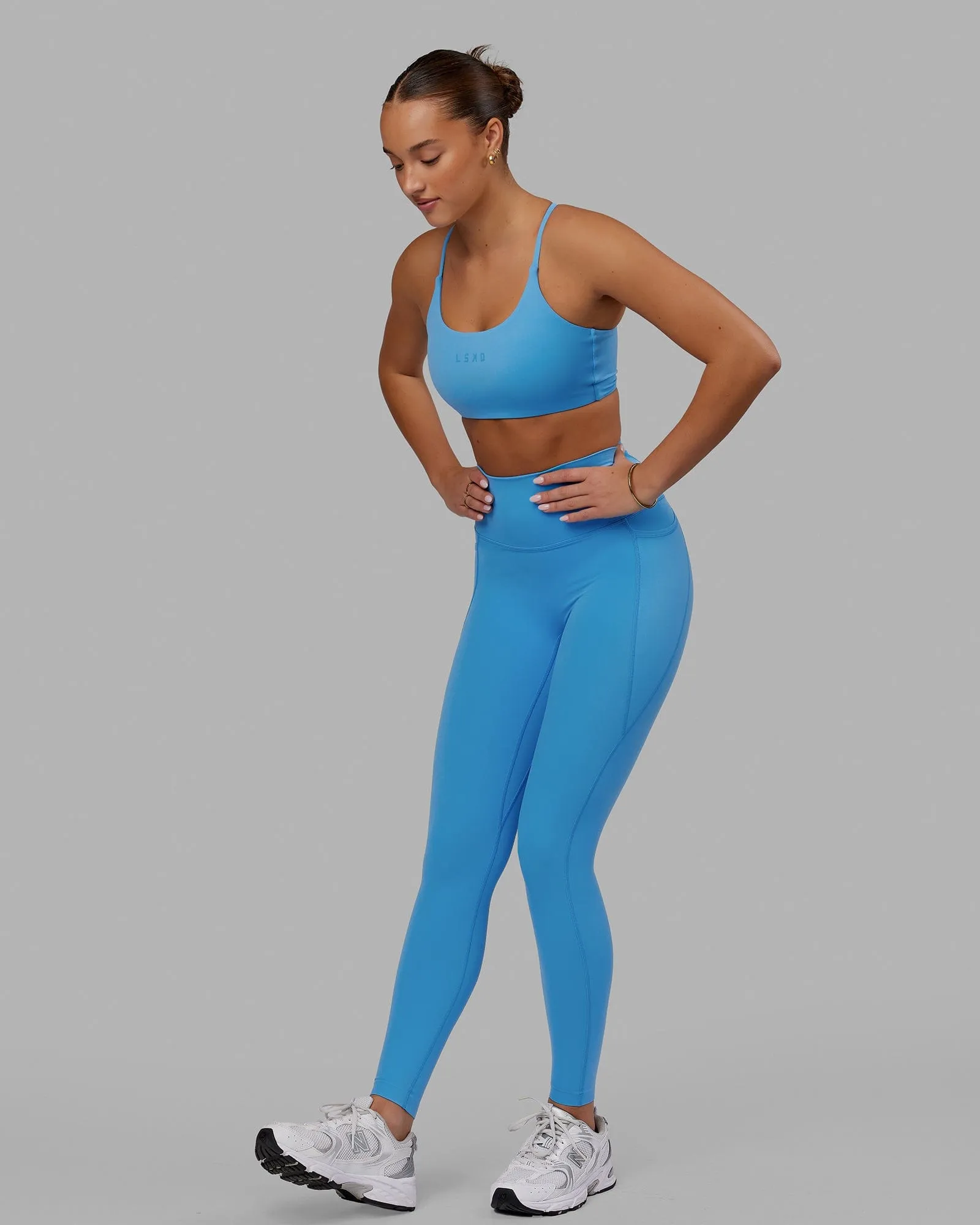 Elixir Full Length Leggings With Pockets - Azure Blue