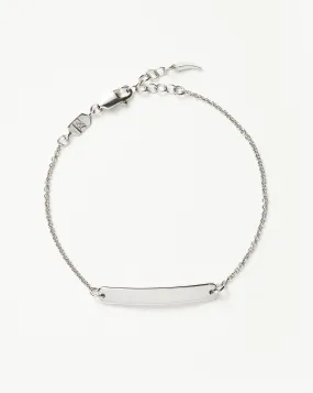 Engravable Bar Chain Bracelet | Silver Plated