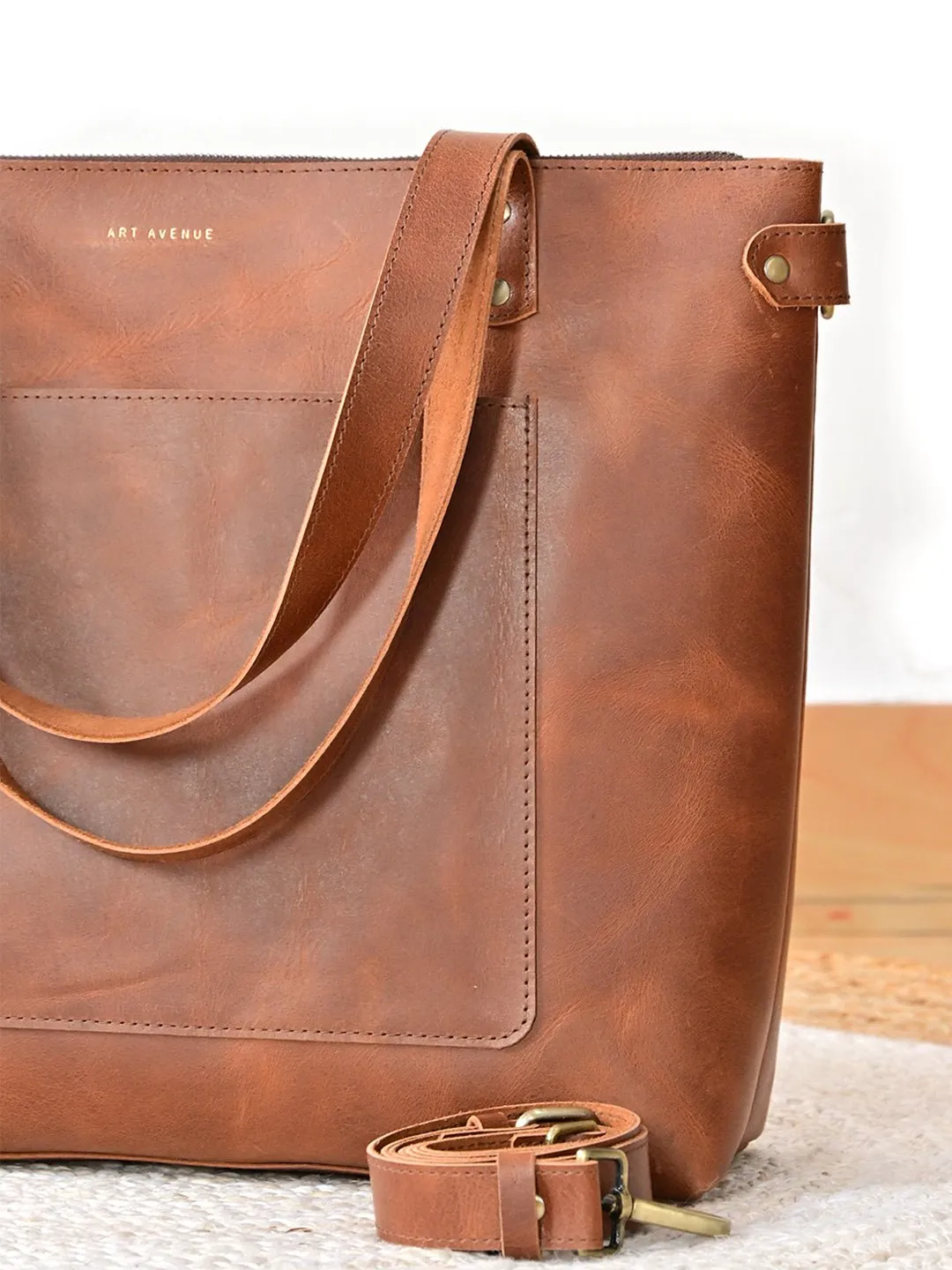 ERGOT - LEATHER TOTE BAG & CUM SLING BAG