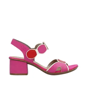 Ladies Pink Rieker Dress Sandals Low Heel Strap 64691-31 sale