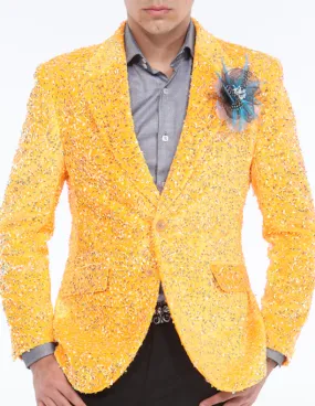 mens sequin blazer, orange