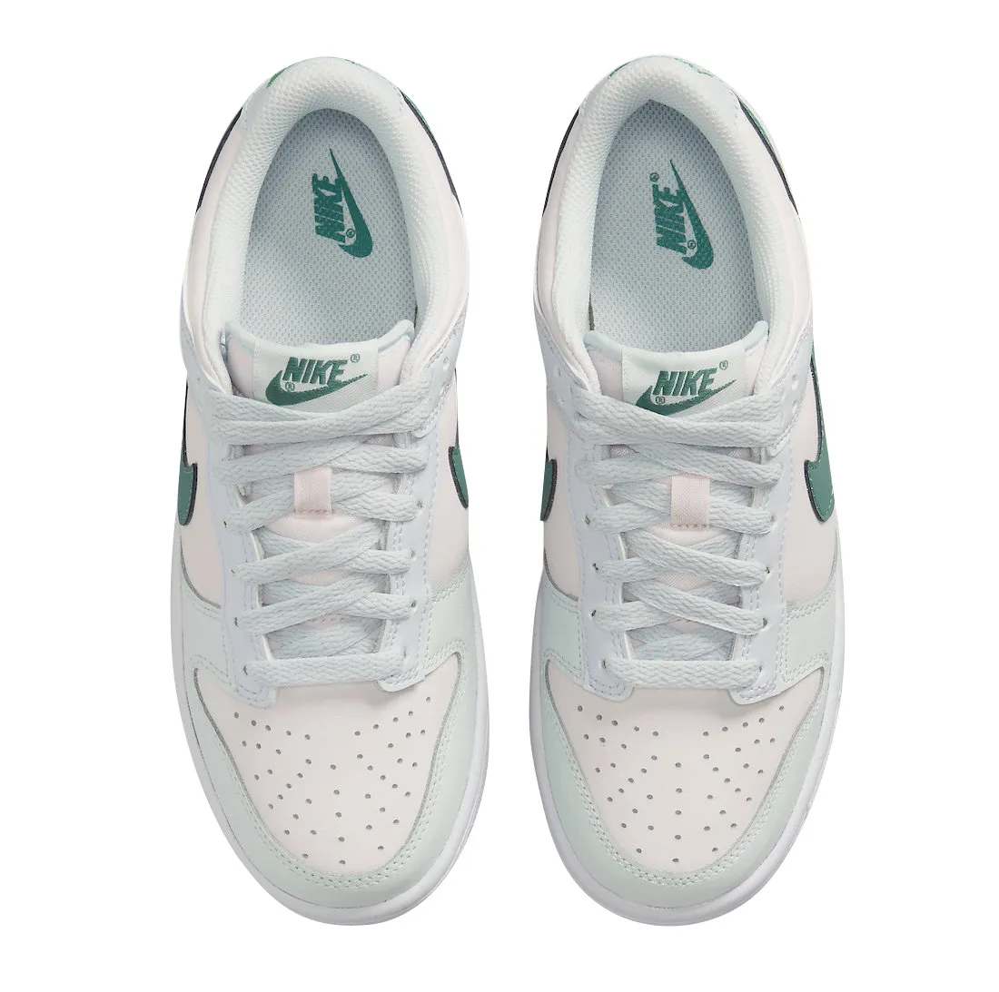 Nike Kid's Dunk Low GS Shoes - Football Grey / Mineral Teal / Pearl Pink