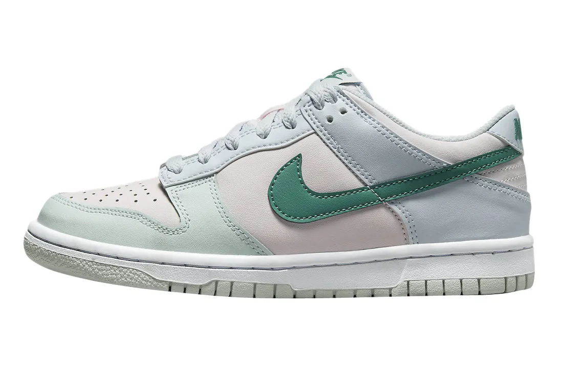 Nike Kid's Dunk Low GS Shoes - Football Grey / Mineral Teal / Pearl Pink