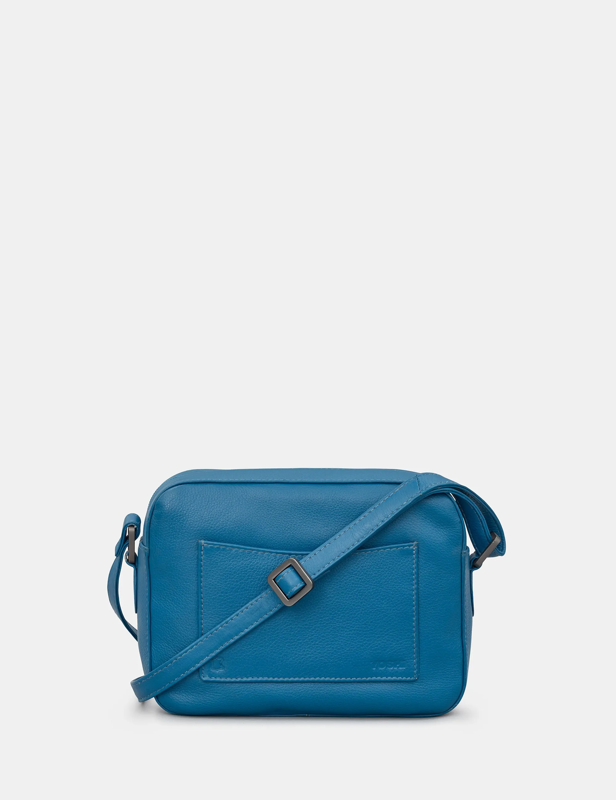 Peacock Plume Petrol Blue Leather Camera Bag