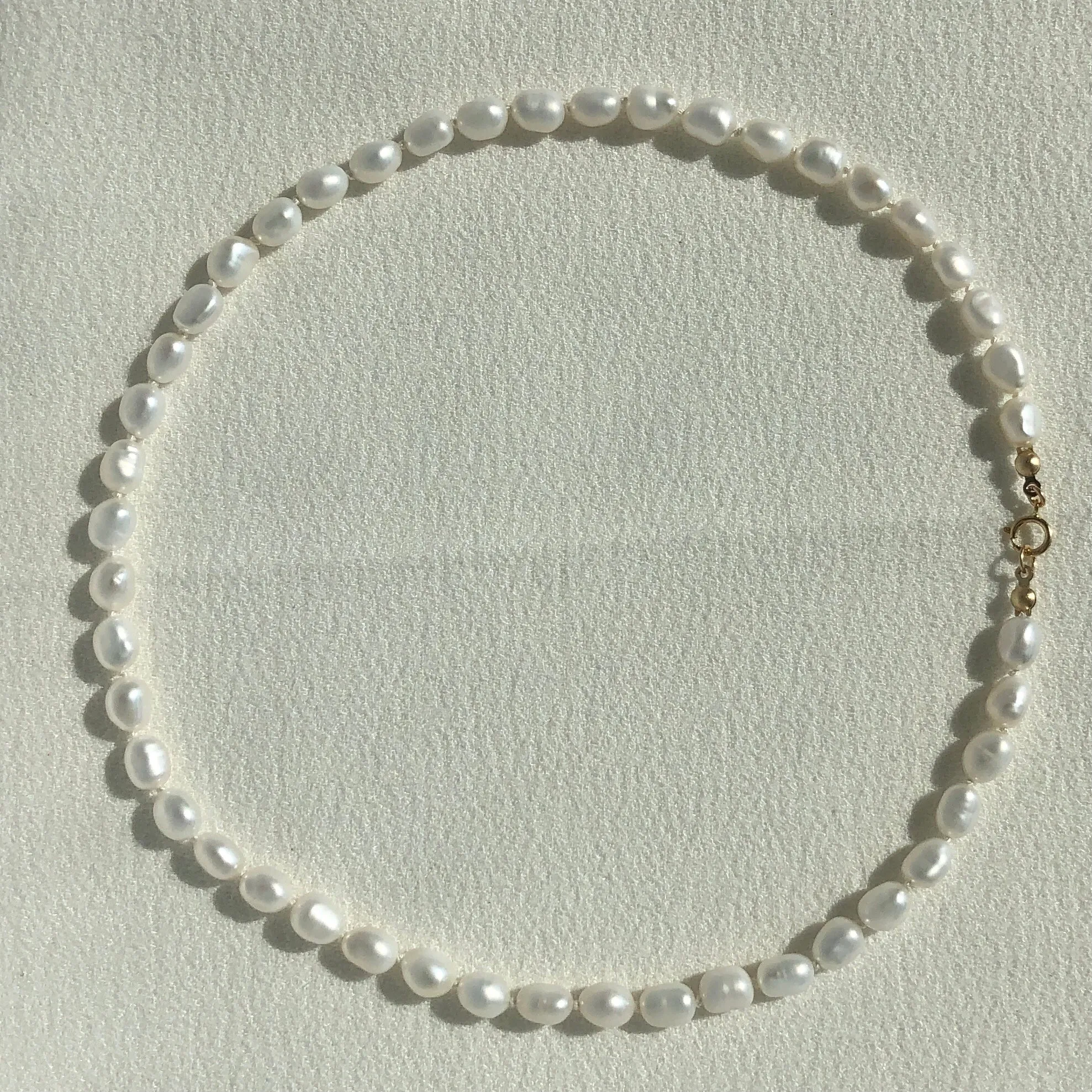 Pearl Necklace with Spring Ring Clasp