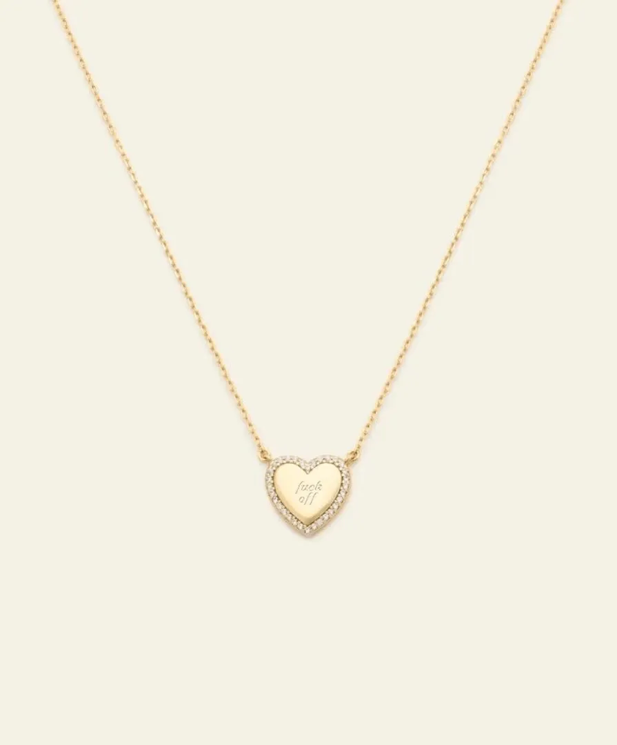 *Preorder* F Off Heirloom Heart Necklace - Gold Vermeil