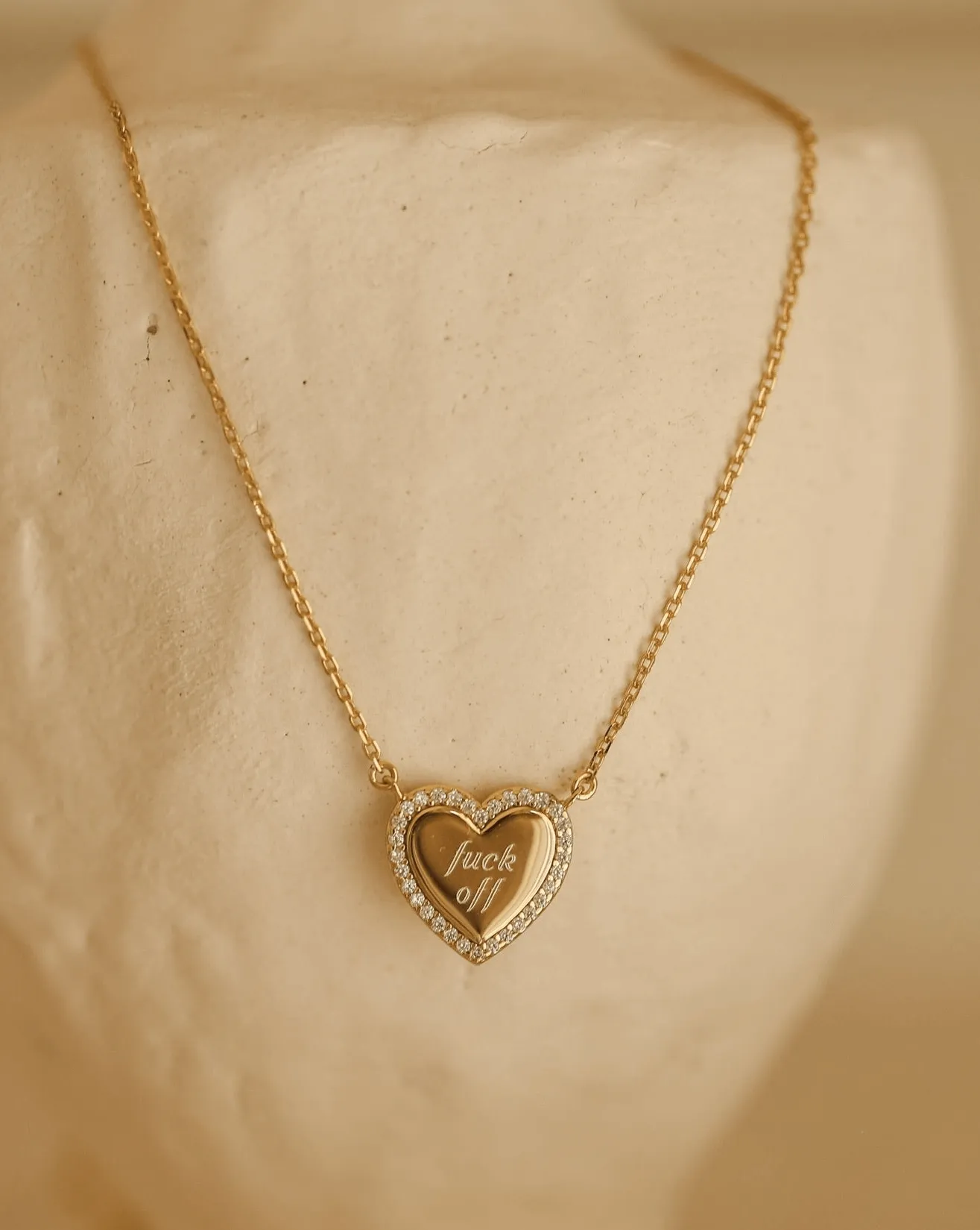 *Preorder* F Off Heirloom Heart Necklace - Gold Vermeil