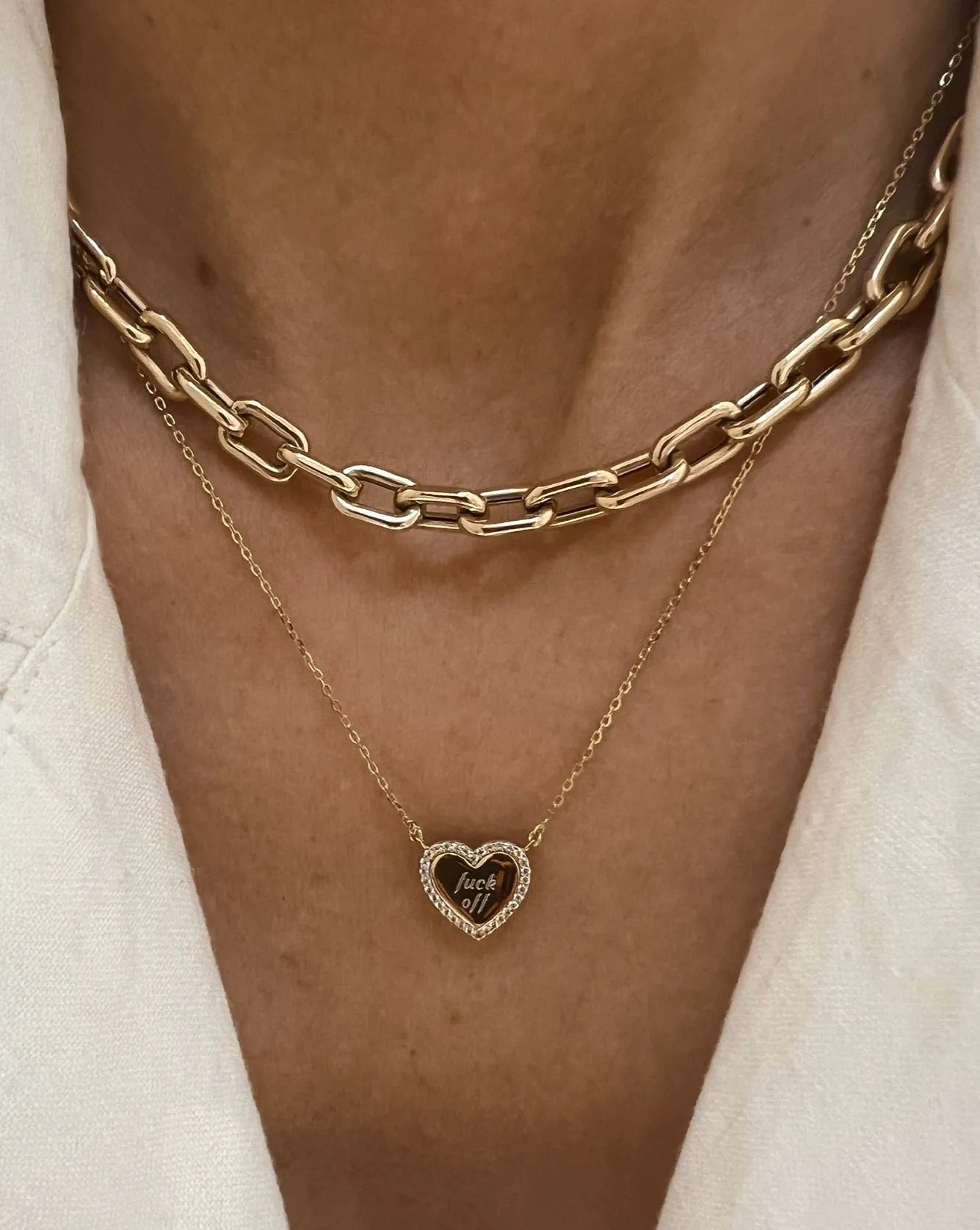 *Preorder* F Off Heirloom Heart Necklace - Gold Vermeil