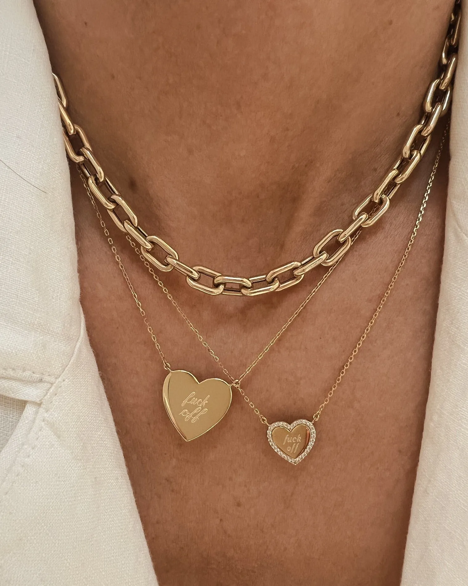 *Preorder* F Off Heirloom Heart Necklace - Gold Vermeil