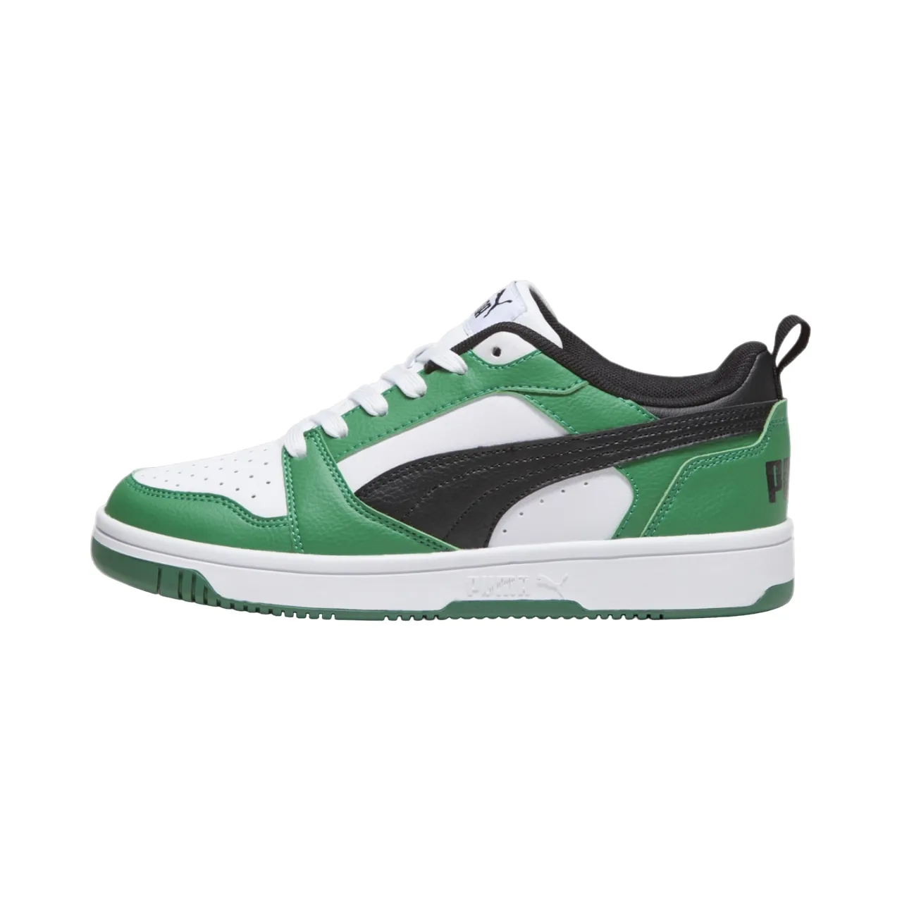 Puma Rebound v6 boys' sneakers shoe 393833-05 white-black-green