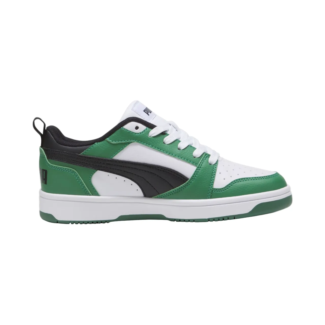 Puma Rebound v6 boys' sneakers shoe 393833-05 white-black-green