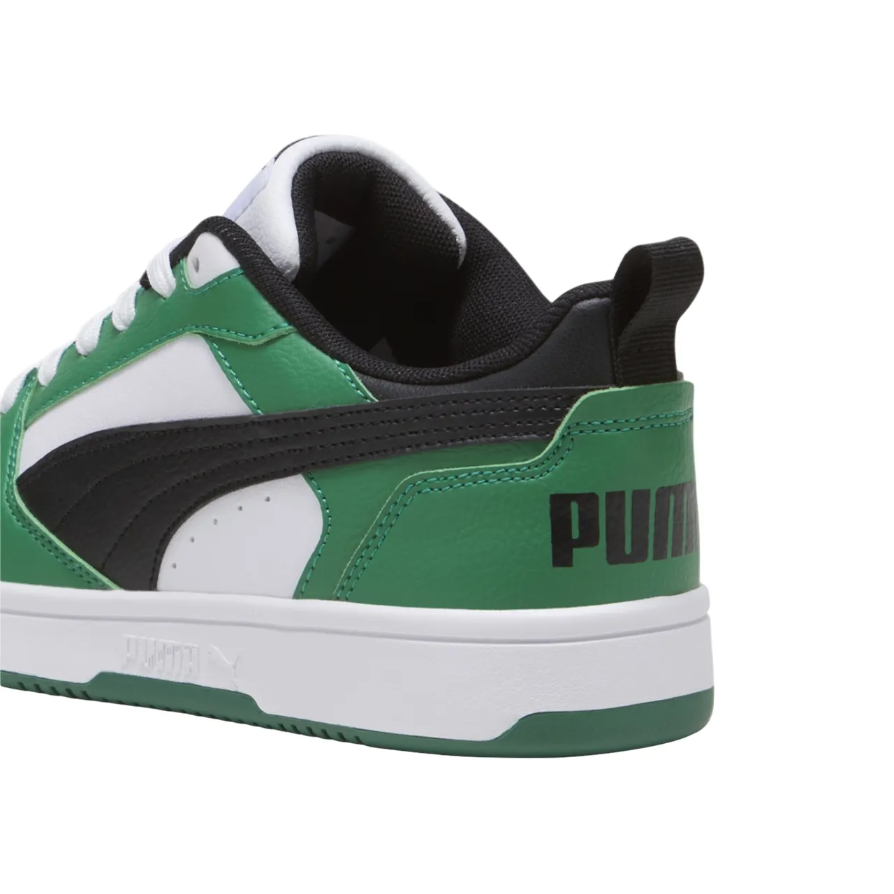 Puma Rebound v6 boys' sneakers shoe 393833-05 white-black-green