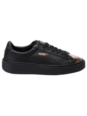 Puma women's sneakers shoe with wedge Basket Platform Metallic 366169 02 black pink gold