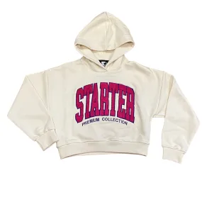 Starter girl's sweatshirt with hood and print 3215 B ST cream