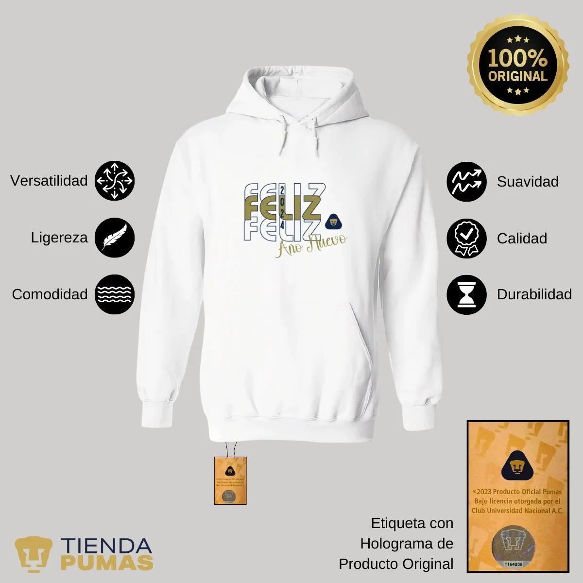 Sudadera Para Mujer Hoodie Pumas UNAM Nuevo Ao