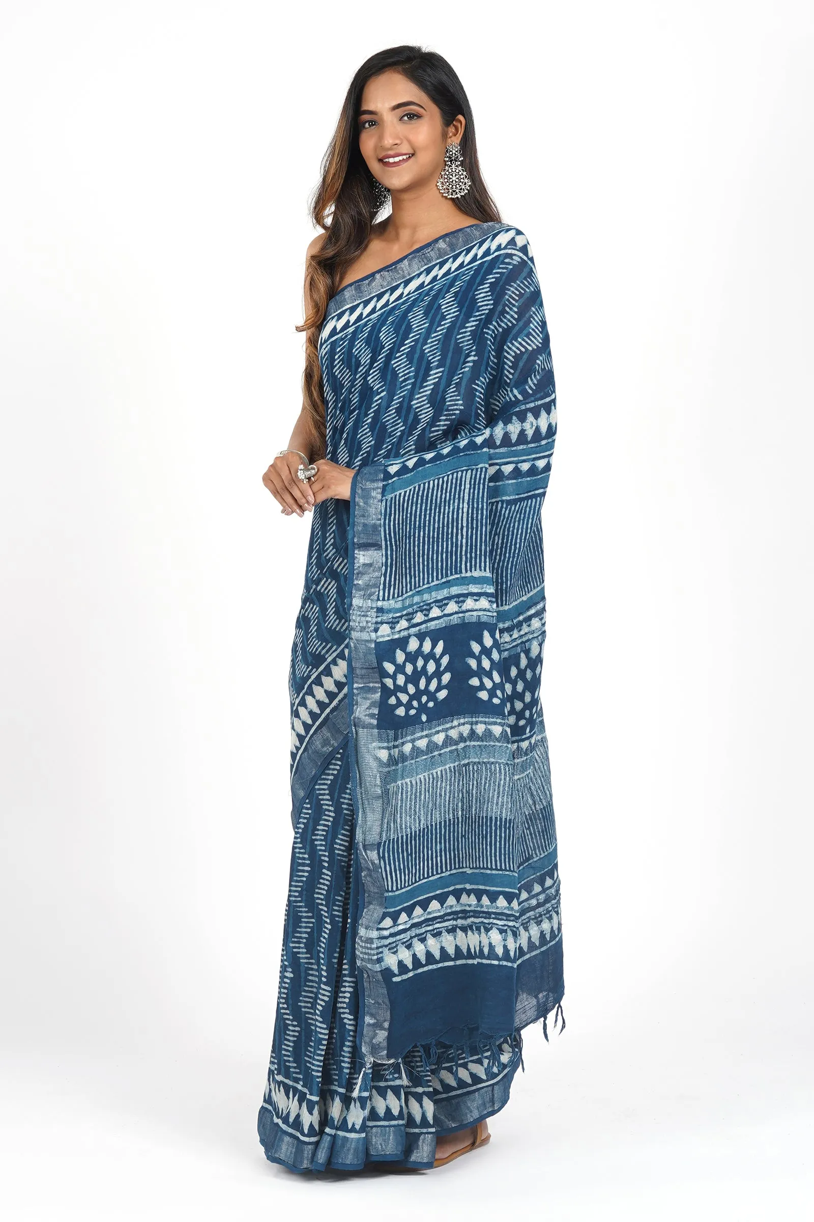 Teejh Coastal Navy Saree