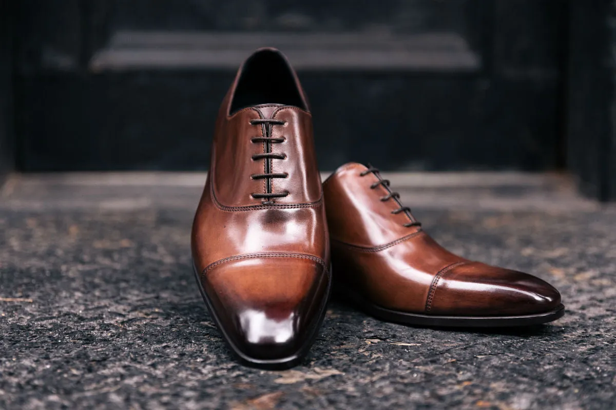 The Cagney III Cap-Toe Oxford - Marrone