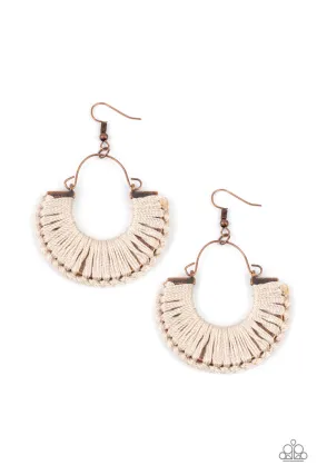 Threadbare Beauty - Copper Paparazzi Earrings