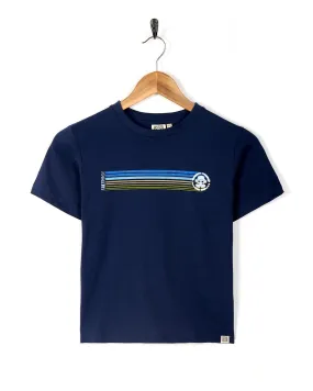 Tok Stripe - Kids Short Sleeve T-Shirt - Dark Blue