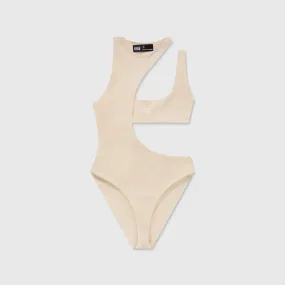 True Logo Asymmetric Bodysuit - Sand