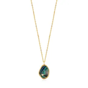 TURNING TIDES TIDAL ABALONE GOLD PLATED NECKLACE