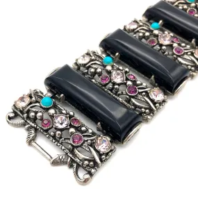 【USA輸入】ヴィンテージ ラインストーン ボリューム ブレスレット/Vintage Rhinestones Statement Bracelet